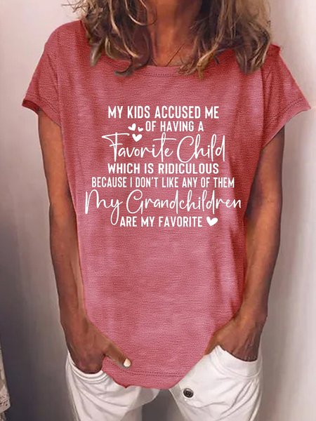 Women's Funny My Kids Accused Me Of Having A Favorite Child Graphic Printing Cotton-Blend Casual Crew Neck T-Shirt, Red, T-shirts
Women's Funny My Kids Accused Me Of Having A Favorite Child Graphic Printing Cotton-Blend Casual Crew Neck T-Shirt, Red, T-shirts