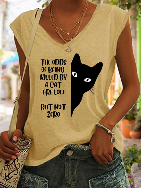 Women's Funny Word The Odds Of Being Killed By A Cat Sassy Sarcastic Regular Fit Tank Top, Khaki, Tank Tops
Women's Funny Word The Odds Of Being Killed By A Cat Sassy Sarcastic Regular Fit Tank Top, Khaki, Tank Tops