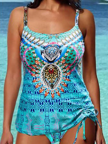 Vacation Abstract Printing Scoop Neck Tankini, Blue, swimwear>>Tankinis
Vacation Abstract Printing Scoop Neck Tankini, Blue, swimwear>>Tankinis