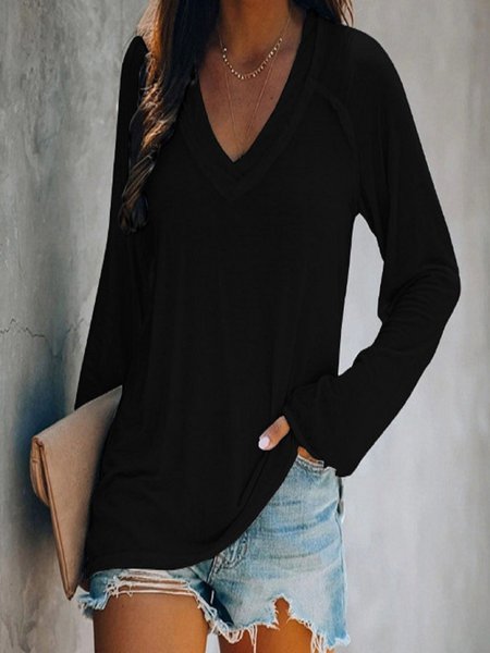 Casual Loose T-Shirt, Black, T-Shirts