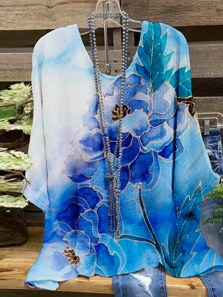Casual Loose Blue Casual Graphic Tops Round Neck Floral Printed Long Sleeve Blouse, Shirts & Blouses
Casual Loose Blue Casual Graphic Tops Round Neck Floral Printed Long Sleeve Blouse, Shirts & Blouses