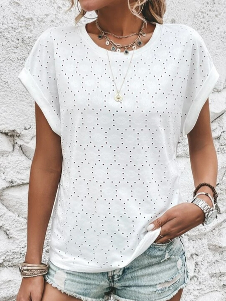 Crew Neck Loose Plain Casual T-Shirt, White, T-Shirts
Crew Neck Loose Plain Casual T-Shirt, White, T-Shirts