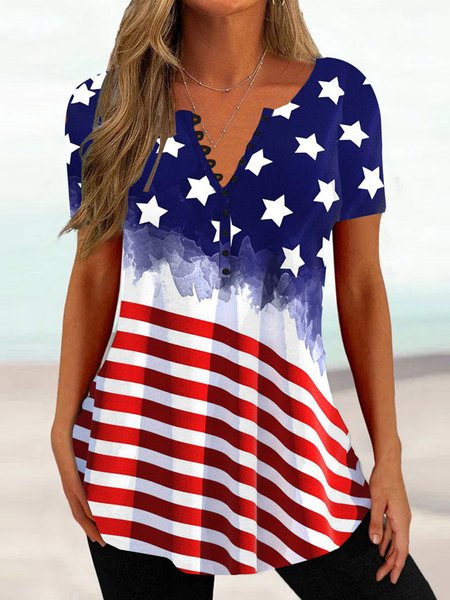 Independence Day Casual Shirt, Red, Shirts & Blouses