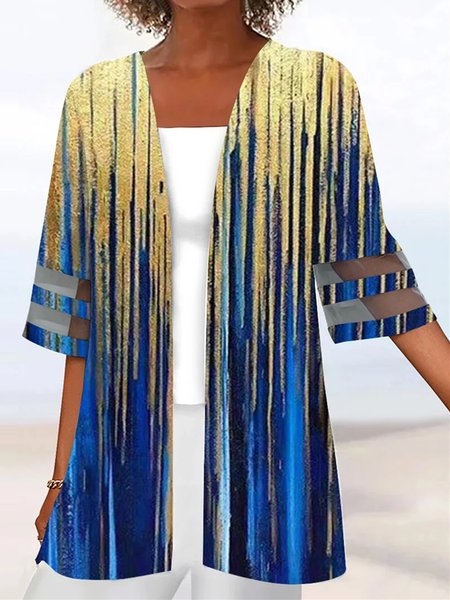 

Loose Ombre Others Casual Kimono, Blue, Cardigans
