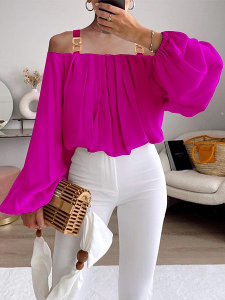 No Elasticity Square Neck Long sleeve Elegant Loose Shirt, Rose red, Blouses and Shirts
No Elasticity Square Neck Long sleeve Elegant Loose Shirt, Rose red, Blouses and Shirts