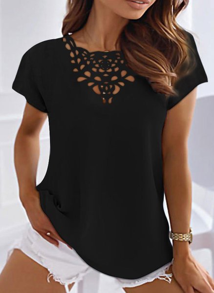 Loose Devore Knitted Casual Shirt, Black, Shirts & Blouses