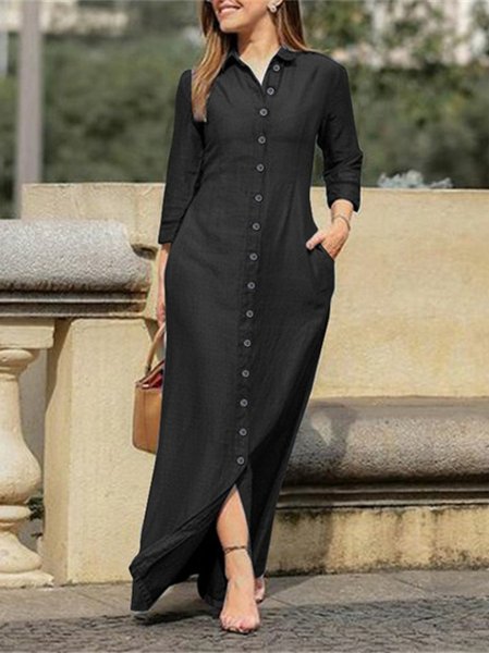 Casual Loose Denim Shirt Long Dress Urban Commuting Women's Clothing, Black, Denim Dresses
Casual Loose Denim Shirt Long Dress Urban Commuting Women's Clothing, Black, Denim Dresses