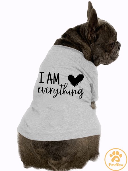 I Am Everthing Mathching Dog T-shirt, Gray, Pet Bandanas