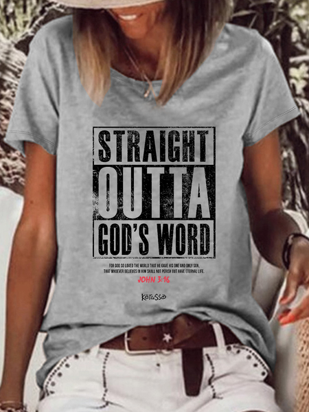 Women'd Straight Outta God's Word Casual Crew Neck T-Shirt, Gray, T-shirts
Women'd Straight Outta God's Word Casual Crew Neck T-Shirt, Gray, T-shirts