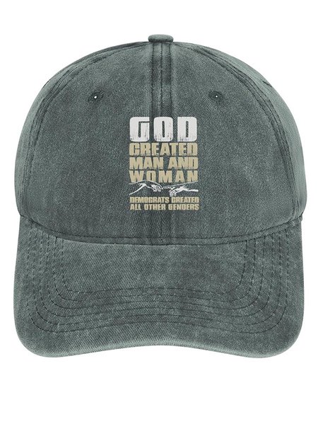 Men's /Women's God Created Man And Woman Democrats Created All Other Genders Graphic Printing Regular Fit Adjustable Denim Hat, Light gray, Hats
Men's /Women's God Created Man And Woman Democrats Created All Other Genders Graphic Printing Regular Fit Adjustable Denim Hat, Light gray, Hats