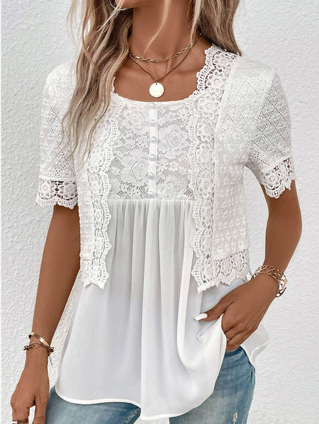 Plain Wrap Casual Shirt, White, Shirts & Blouses