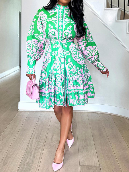 Regular Fit Lightweight Elegant Long sleeve Ethnic Dress With Belt, Green, Mini Dresses
Regular Fit Lightweight Elegant Long sleeve Ethnic Dress With Belt, Green, Mini Dresses