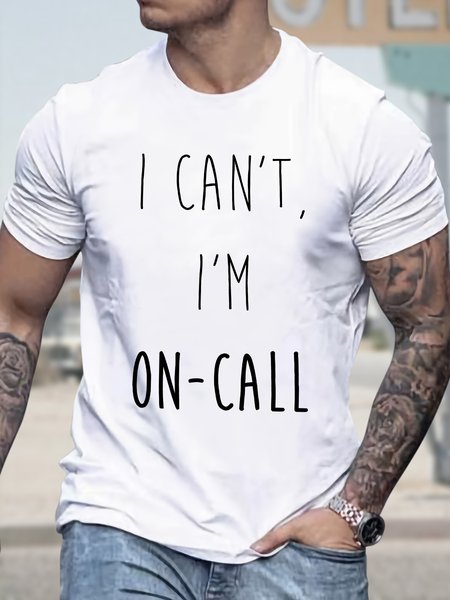 Men's Funny I Can't I'm On Call Graphic Printing Loose Cotton Casual T-Shirt, White, T-shirts
Men's Funny I Can't I'm On Call Graphic Printing Loose Cotton Casual T-Shirt, White, T-shirts
