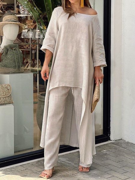 Woman Breathable Comfortable Loose Simple Urban Two-piece Suit, Light gray, Suit Set
Woman Breathable Comfortable Loose Simple Urban Two-piece Suit, Light gray, Suit Set