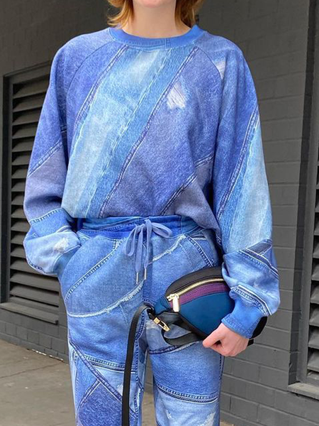 Loose Micro-Elasticity Crew Neck Long sleeve Casual Sweatshirt, Blue, Hoodies and Sweatshirts
Loose Micro-Elasticity Crew Neck Long sleeve Casual Sweatshirt, Blue, Hoodies and Sweatshirts