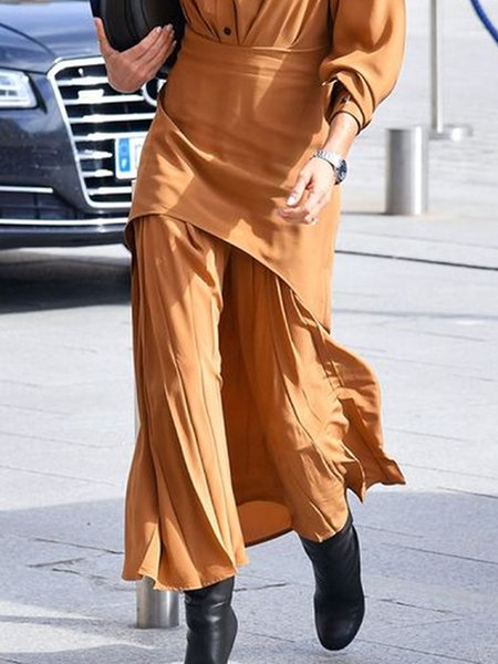Urban Loose Plain Skirt, Orange, Skirts