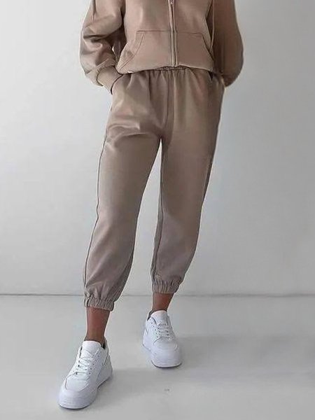 Plain Casual Loose Sweatpants, As picture, Pants