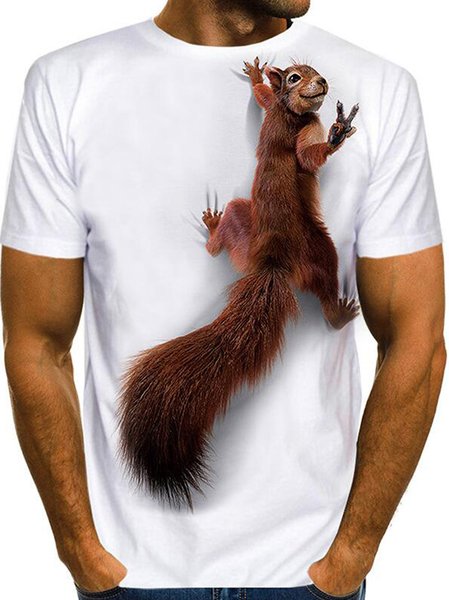 Casual 3D Animal Squirrel Pattern Round Neck Short Sleeve T-Shirt Daily Men's Clothing, White, T-Shirts
Casual 3D Animal Squirrel Pattern Round Neck Short Sleeve T-Shirt Daily Men's Clothing, White, T-Shirts