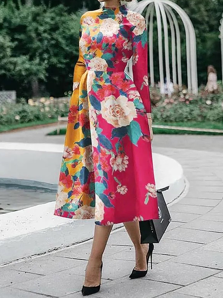 Regular Fit High Elasticity Elegant Stand Collar Long sleeve Midi Dress, As picture, Midi Dresses
Regular Fit High Elasticity Elegant Stand Collar Long sleeve Midi Dress, As picture, Midi Dresses
