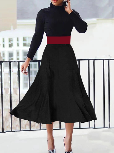 High Elasticity Regular Fit Elegant Turtleneck Long sleeve Midi Dress, Black, Midi Dresses
High Elasticity Regular Fit Elegant Turtleneck Long sleeve Midi Dress, Black, Midi Dresses