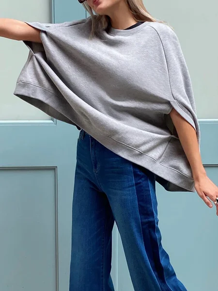 Loose Micro-Elasticity Casual Crew Neck Short sleeve Sweatshirt, Gray, Hoodies and Sweatshirts
Loose Micro-Elasticity Casual Crew Neck Short sleeve Sweatshirt, Gray, Hoodies and Sweatshirts