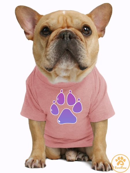 Footprints pet T-shirt, Pink, Pet T-shirts