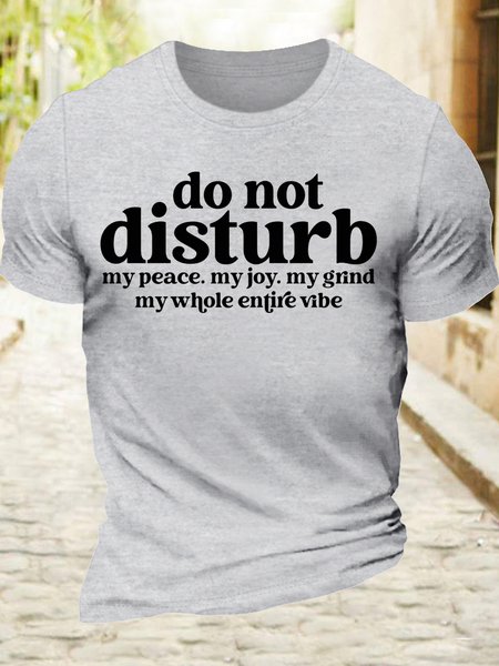 Men's Do Not Disturb Casual Crew Neck T-Shirt, White, T-shirts