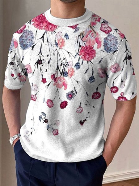 Men's Casual Floral Pattern Round Neck Short Sleeve T-Shirt Daily Commuting, Pink, T-Shirts
Men's Casual Floral Pattern Round Neck Short Sleeve T-Shirt Daily Commuting, Pink, T-Shirts