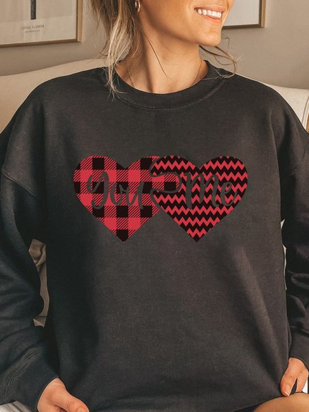 Women's Love Letter Pattern Round Neck Long Sleeve Pullover Sweatshirt Valentine's Day Christmas, Black, Sweatshirts & Hoodies
Women's Love Letter Pattern Round Neck Long Sleeve Pullover Sweatshirt Valentine's Day Christmas, Black, Sweatshirts & Hoodies