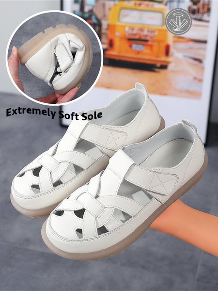 Retro Casual Hollow Leather Mother High Elastic Soft Flat Shoes, Beige, Flats
Retro Casual Hollow Leather Mother High Elastic Soft Flat Shoes, Beige, Flats