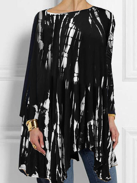 Micro-Elasticity Crew Neck Long sleeve Casual Abstract Loose Shirt, Black, Blouses and Shirts
Micro-Elasticity Crew Neck Long sleeve Casual Abstract Loose Shirt, Black, Blouses and Shirts