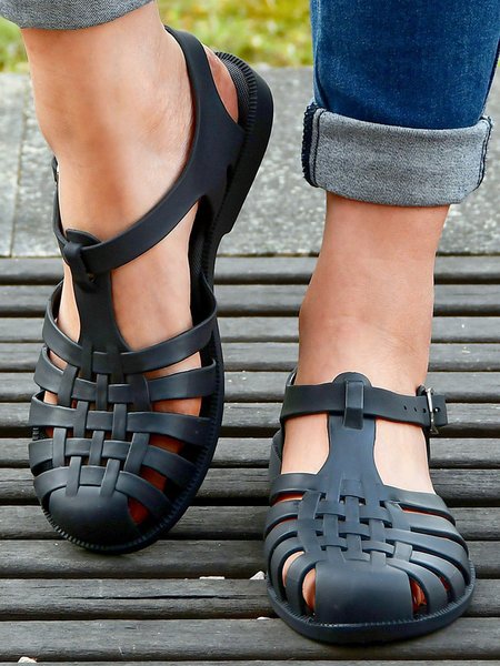 Casual Hollow Out Waterproof Caged Jelly Sandals with Button, Black, Sandals
Casual Hollow Out Waterproof Caged Jelly Sandals with Button, Black, Sandals