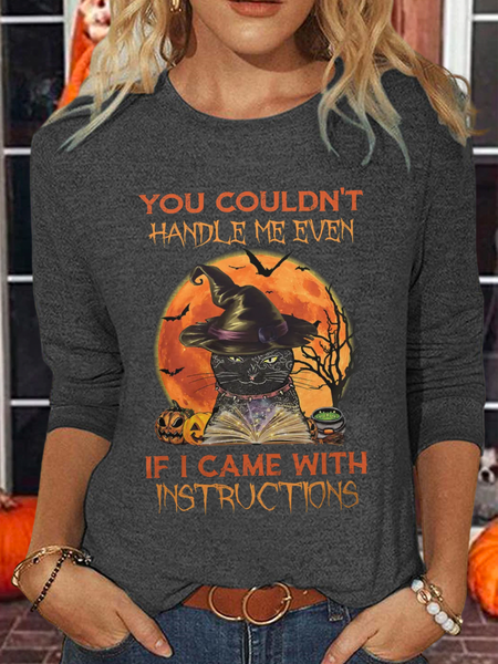 Women's You Couldn't Handle Me Casual Regular Fit Cotton-Blend Crew Neck Shirt, Deep gray, Long sleeves
Women's You Couldn't Handle Me Casual Regular Fit Cotton-Blend Crew Neck Shirt, Deep gray, Long sleeves