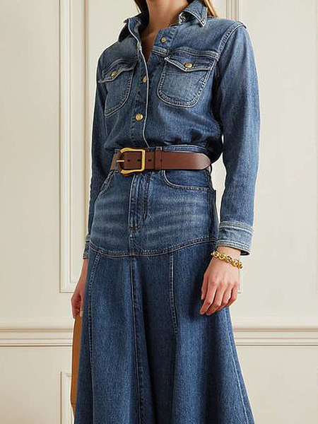 Urban Plain Shirt Collar Regular Fit Long sleeve Denim Denim Blouse, Denim blue, Blouses and Shirts
Urban Plain Shirt Collar Regular Fit Long sleeve Denim Denim Blouse, Denim blue, Blouses and Shirts
