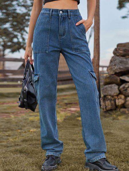 Women's Casual Denim Multi-Pocket Straight Fit Jeans Cargo Pants Everyday Clothing, Dark_blue, Jeans
Women's Casual Denim Multi-Pocket Straight Fit Jeans Cargo Pants Everyday Clothing, Dark_blue, Jeans