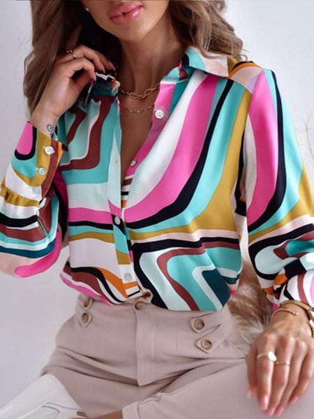 Long Sleeve Urban Regular Fit Shirt Collar Striped Blouse, As picture, Blouses and Shirts
Long Sleeve Urban Regular Fit Shirt Collar Striped Blouse, As picture, Blouses and Shirts