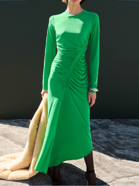 Regular Fit Urban Plain Dress, Green, Maxi Dresses
Regular Fit Urban Plain Dress, Green, Maxi Dresses