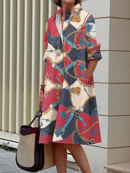 Ethnic Shirt Collar Long Sleeve Loose Urban Short Dress Shirt Dress, Red, Mini Dresses
Ethnic Shirt Collar Long Sleeve Loose Urban Short Dress Shirt Dress, Red, Mini Dresses
