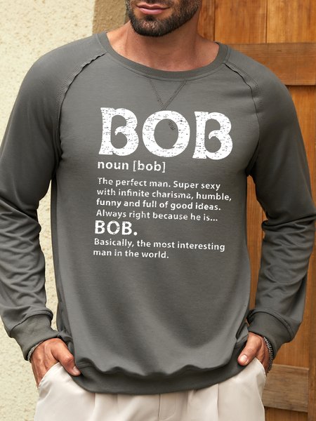 Men’s Bob The Perfect Man Graphic Printing Casual Cotton-Blend Loose Crew Neck Sweatshirt, Gray, Hoodies&Sweatshirts
Men’s Bob The Perfect Man Graphic Printing Casual Cotton-Blend Loose Crew Neck Sweatshirt, Gray, Hoodies&Sweatshirts