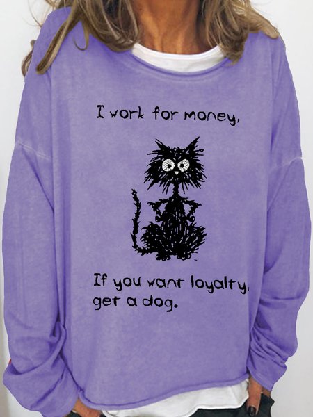 Women's Funny I Work Letter Cat Print Casual Letters Sweatshirt, Light purple, Hoodies&Sweatshirts
Women's Funny I Work Letter Cat Print Casual Letters Sweatshirt, Light purple, Hoodies&Sweatshirts