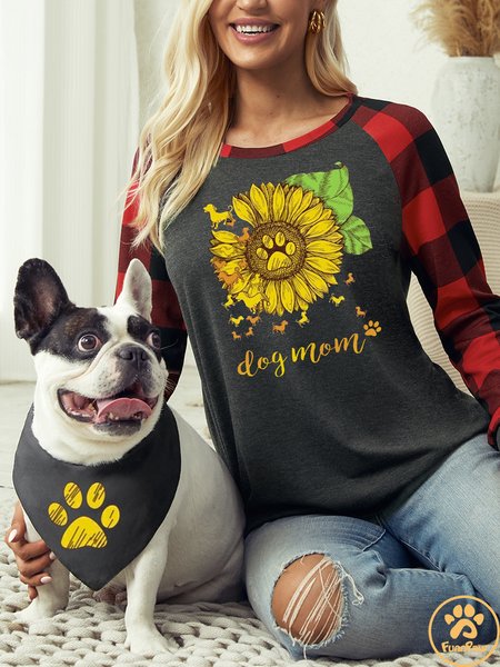 Women’s Sunflower Pattern Regular Fit Casual Sweatshirt Pet Matching T-Shirt, Gray, Long sleeves
Women’s Sunflower Pattern Regular Fit Casual Sweatshirt Pet Matching T-Shirt, Gray, Long sleeves