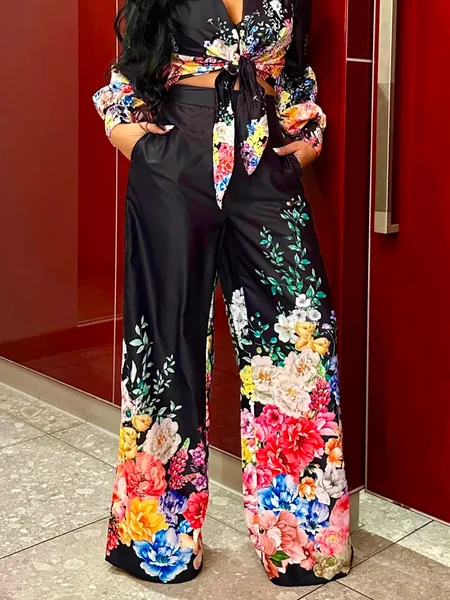 Regular Fit Urban Floral Fashion Pants, Black, Pants
Regular Fit Urban Floral Fashion Pants, Black, Pants