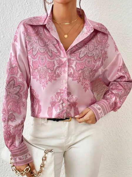 Buttoned Elegant Ethnic Paisley Print Button Front Shirt, Pink, Shirts & Blouses
Buttoned Elegant Ethnic Paisley Print Button Front Shirt, Pink, Shirts & Blouses