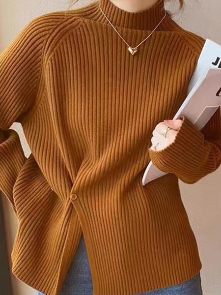Women's Casual Solid Color Half High Collar Simple Basic Bottom Shirt Autumn Winter Sweater, Yellow, Sweaters
Women's Casual Solid Color Half High Collar Simple Basic Bottom Shirt Autumn Winter Sweater, Yellow, Sweaters