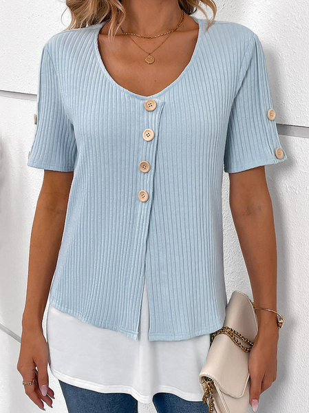 Plain Casual Loose Crew Neck T-Shirt, Blue, T-Shirts
Plain Casual Loose Crew Neck T-Shirt, Blue, T-Shirts