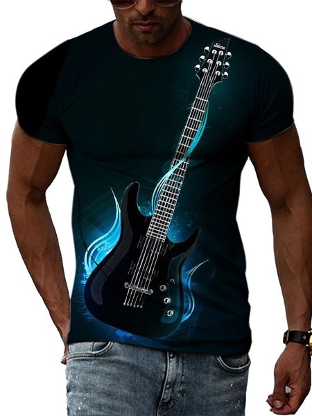 Men's Casual Guitar Pattern Round Neck High Elastic Short Sleeve T-Shirt Outdoor, Black, T-Shirts
Men's Casual Guitar Pattern Round Neck High Elastic Short Sleeve T-Shirt Outdoor, Black, T-Shirts