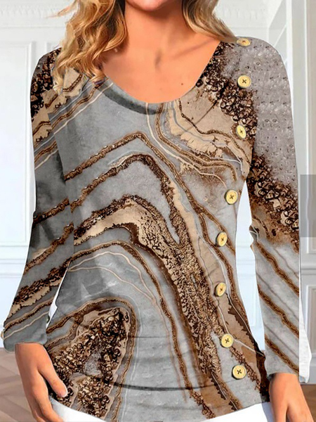 Crew Neck Long Sleeve Striped Regular Micro-Elasticity Regular Fit Shirt For Women, Khaki, Blouses
Crew Neck Long Sleeve Striped Regular Micro-Elasticity Regular Fit Shirt For Women, Khaki, Blouses