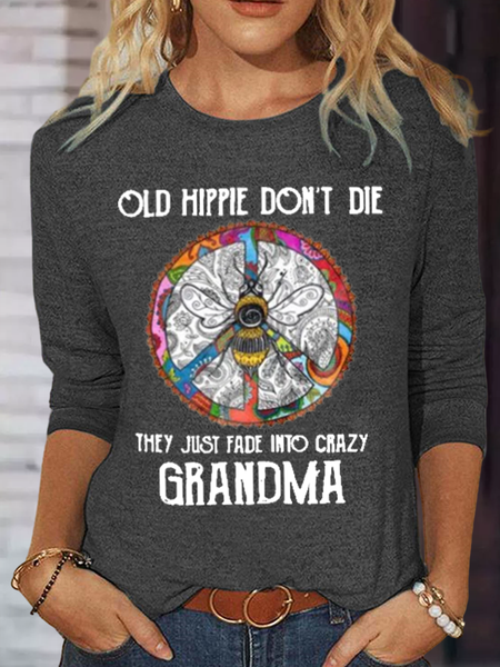 

Women's Old Hippie Casual Regular Fit Shirt, Deep gray, Long sleeves