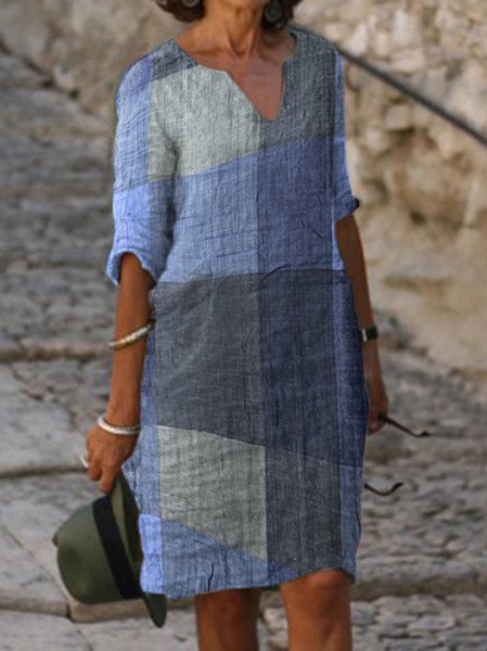 Ethnic Casual Color Block Plaid Regular Sleeve Vacation Fit Printing Dress, Blue, Dresses
Ethnic Casual Color Block Plaid Regular Sleeve Vacation Fit Printing Dress, Blue, Dresses