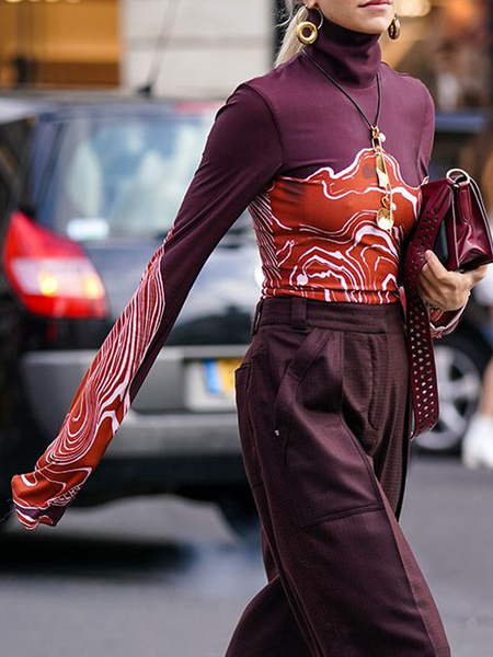 High Elasticity Urban Tight Turtleneck Long Sleeve Abstract T-Shirt, As picture, Tees
High Elasticity Urban Tight Turtleneck Long Sleeve Abstract T-Shirt, As picture, Tees